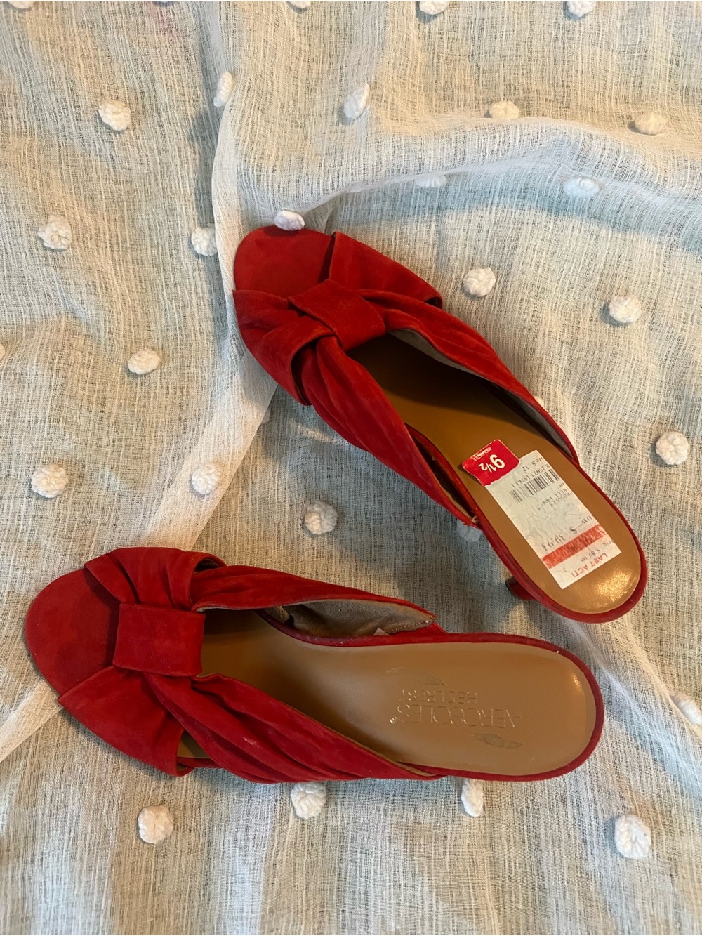 AEROSOLES Red Knotted Slide Mule
